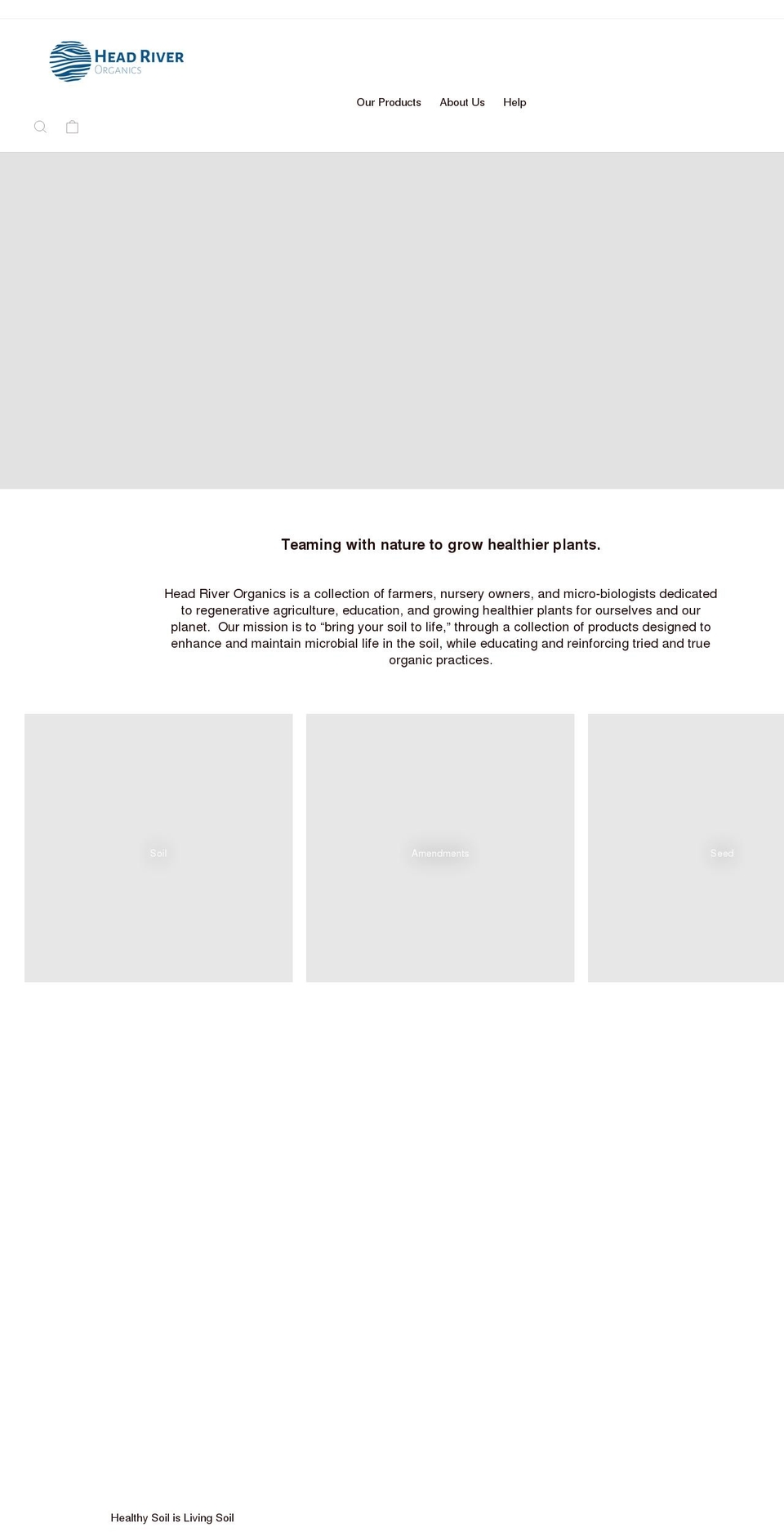 headriverorganics.com shopify website screenshot