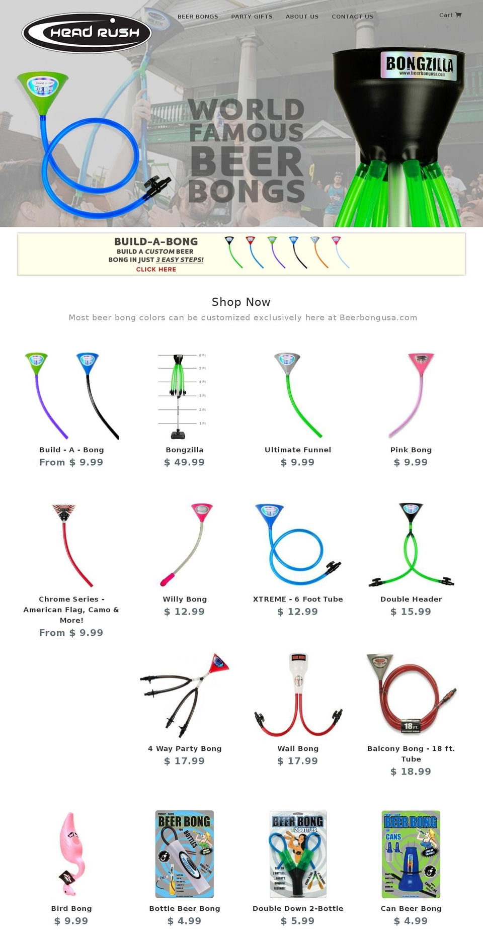 headrushproducts.com shopify website screenshot