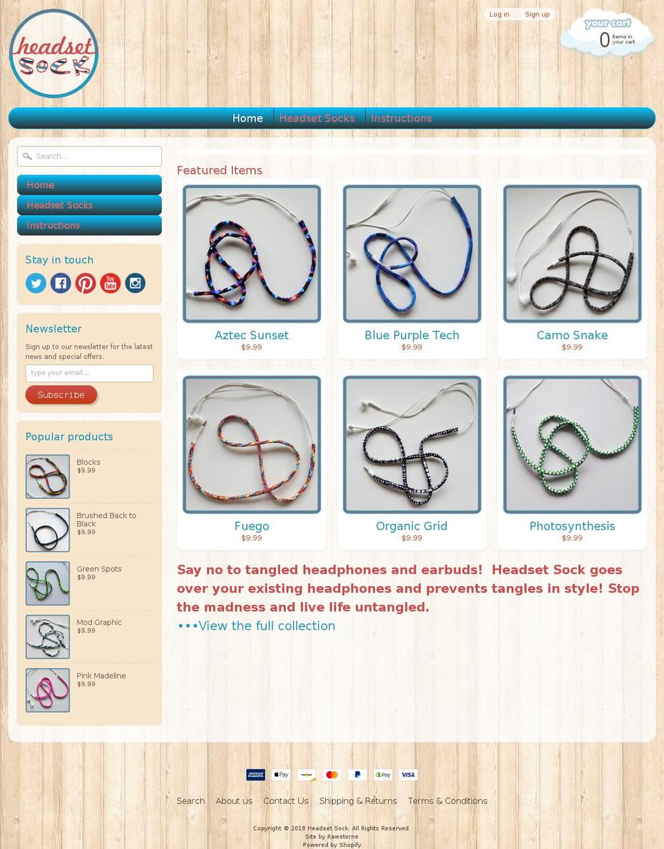 headsetsocks.com — Shopify storefront screenshot