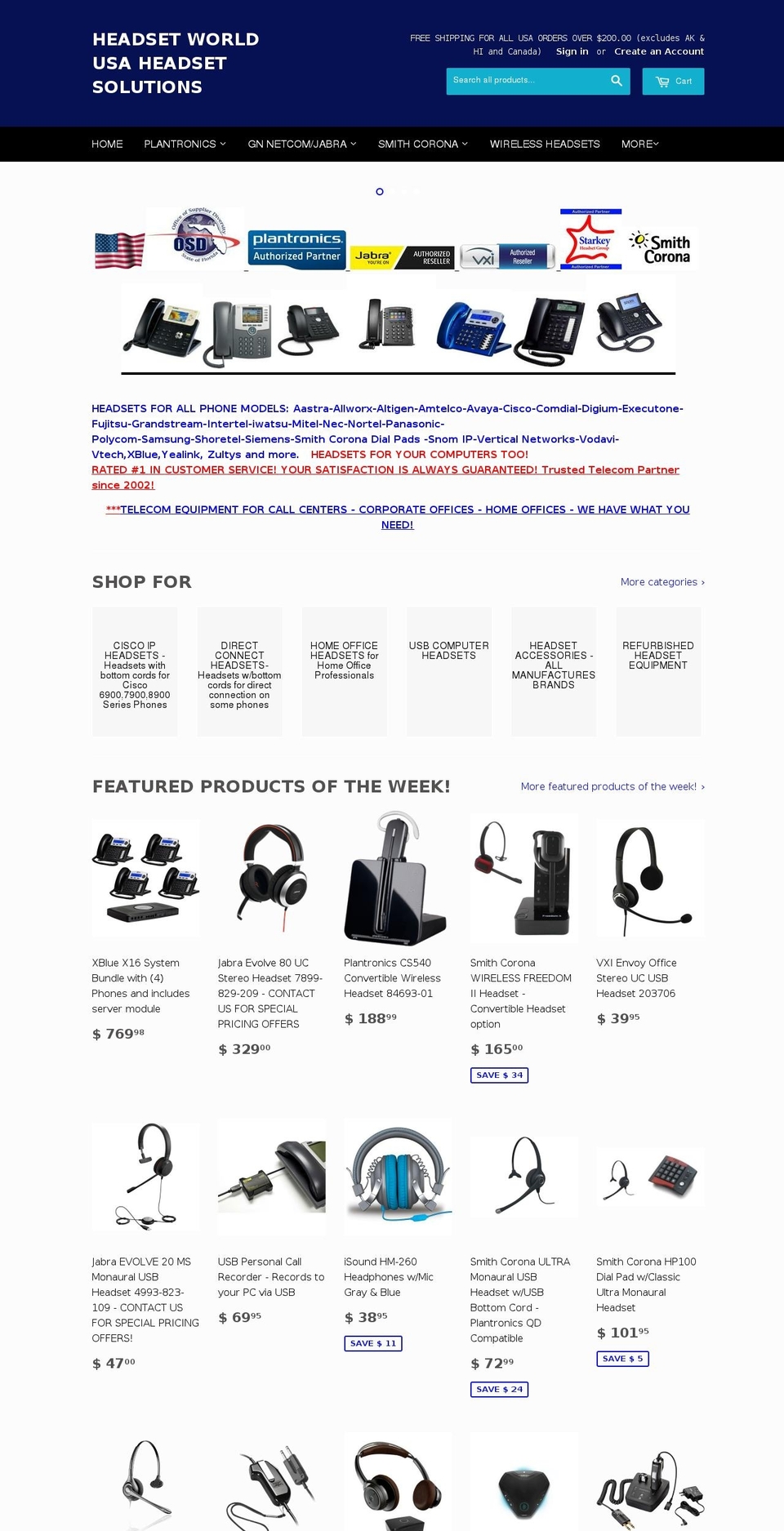 headsetvendor.com shopify website screenshot
