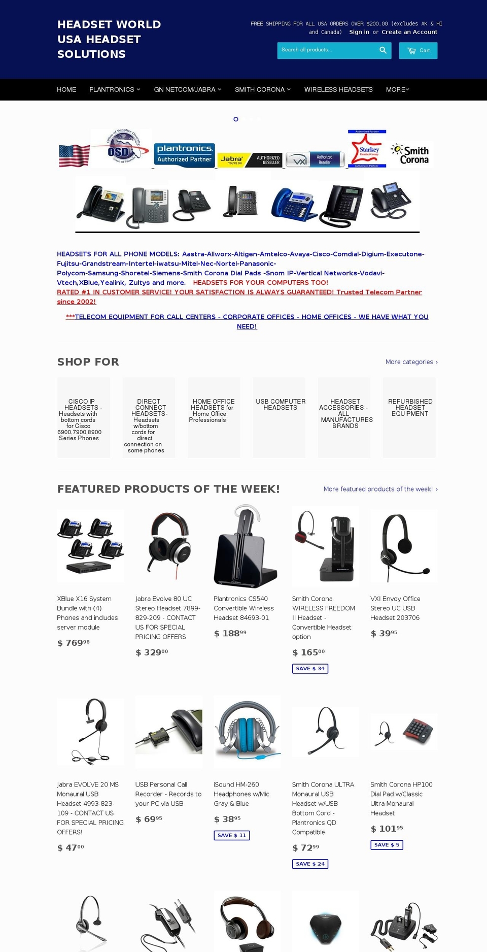 headsetvendor.org shopify website screenshot