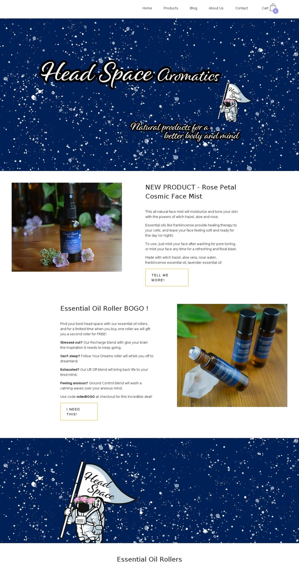 headspacearomatics.com shopify website screenshot