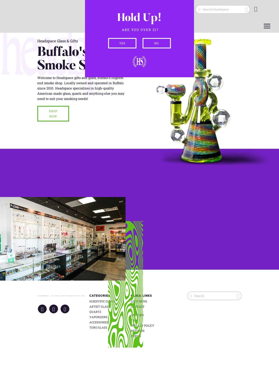 headspaceglass.com shopify website screenshot