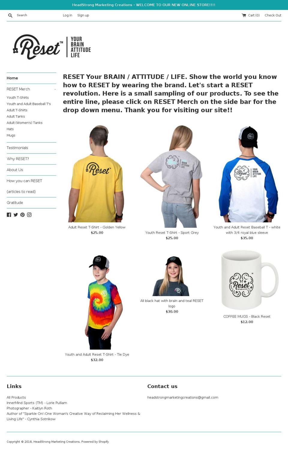 headstrongmarketingcreations.com — Shopify storefront screenshot