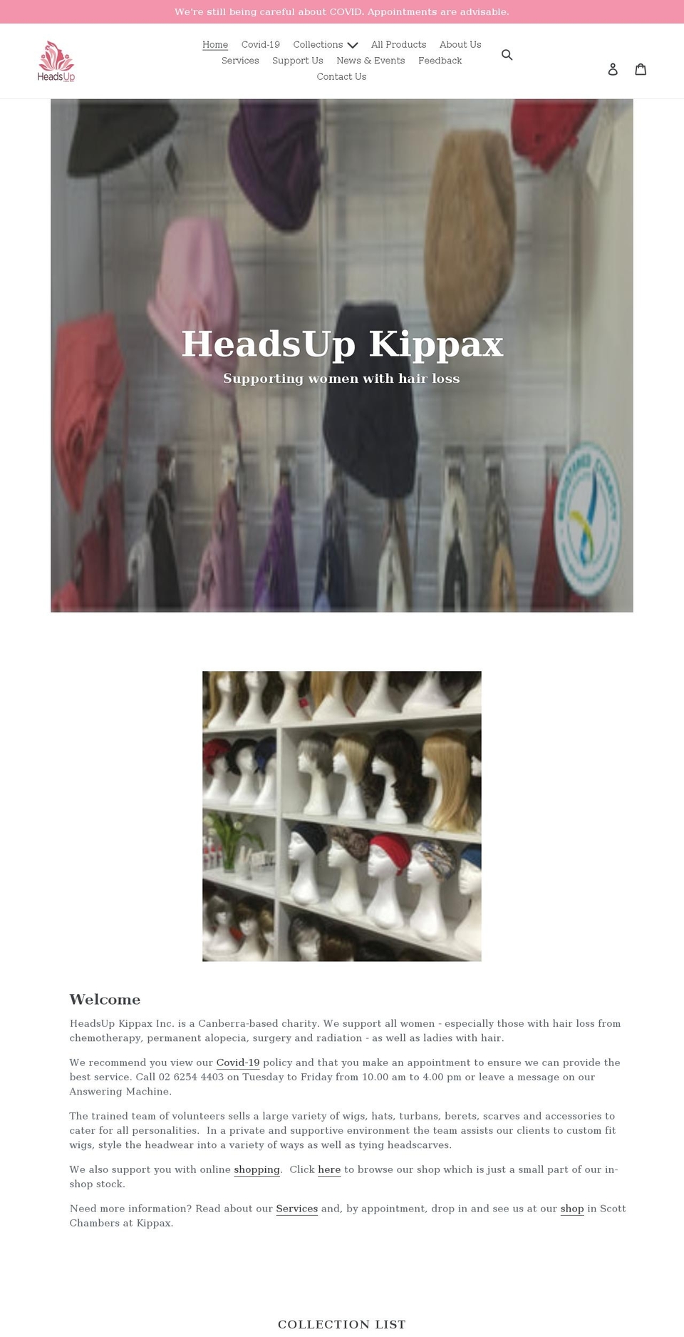 headsup.net.au shopify website screenshot