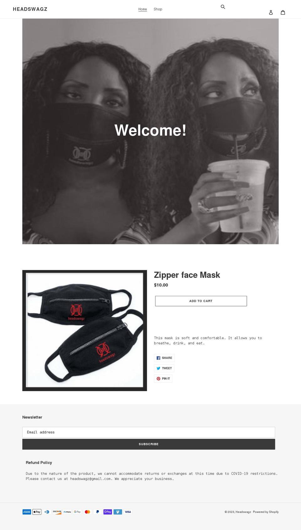 headswagz.com shopify website screenshot