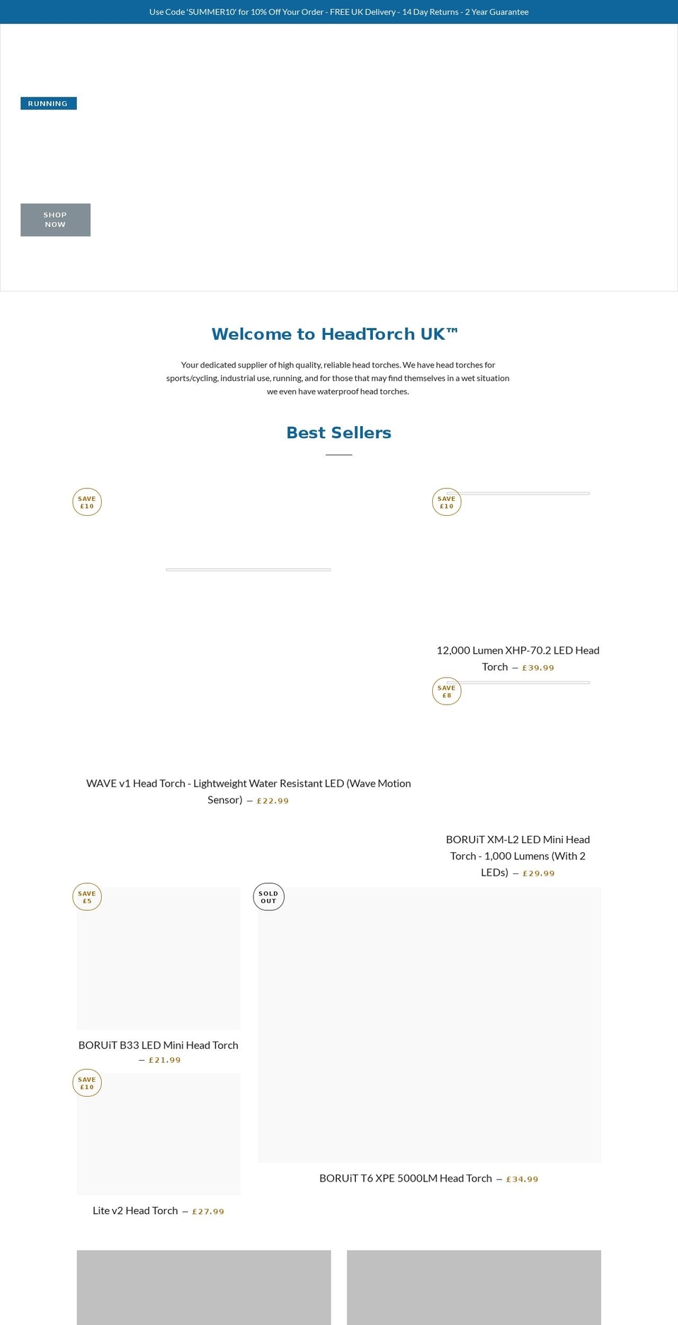 headtorchuk.co.uk shopify website screenshot