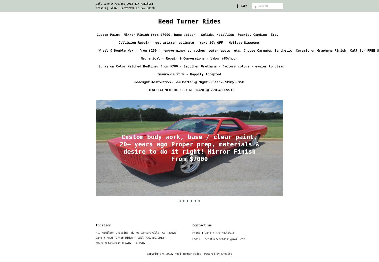 headturnerrides.com shopify website screenshot
