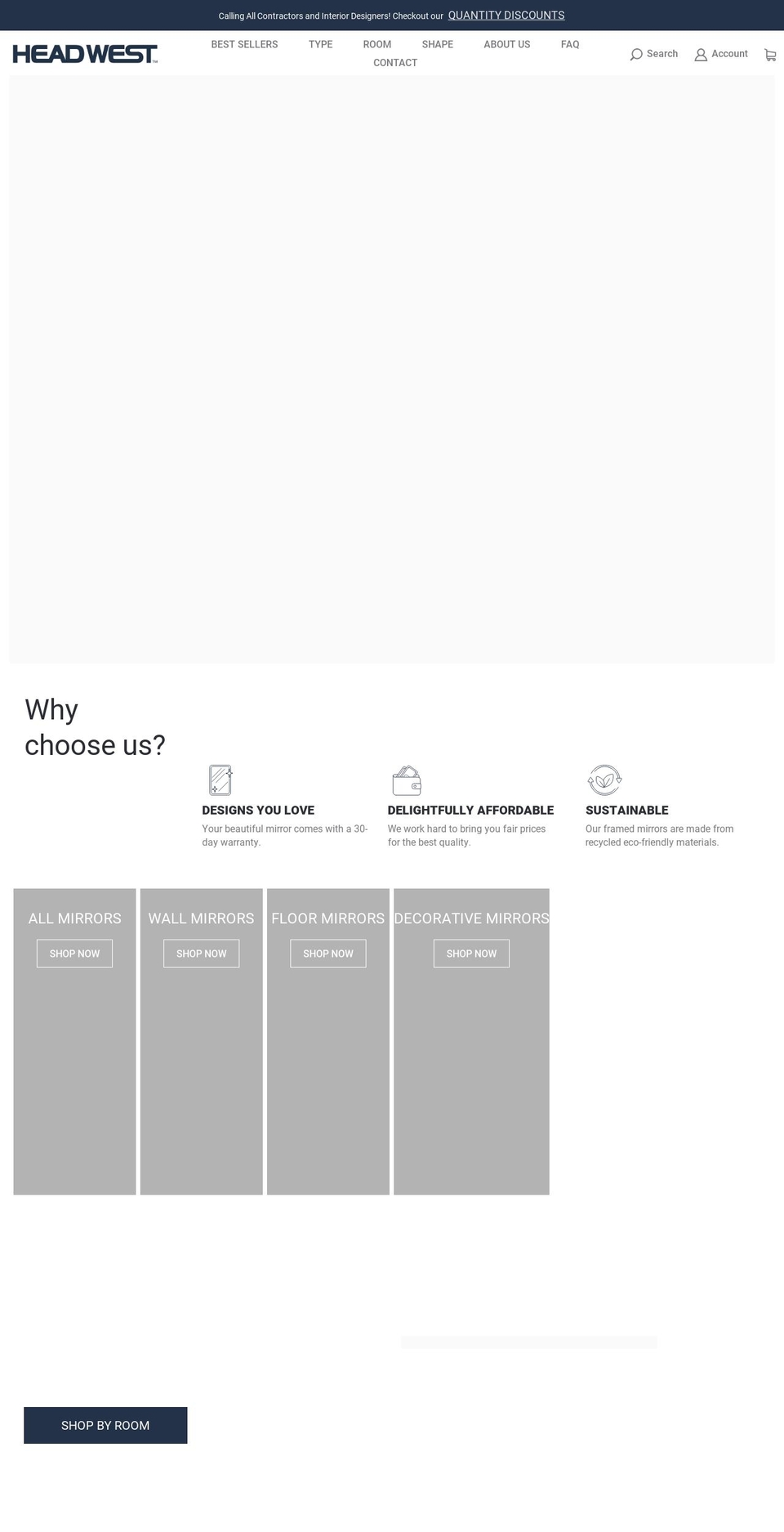 headwestmirror.com shopify website screenshot