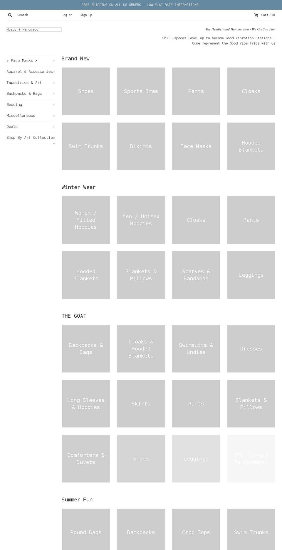 headyandhandmade.com — Shopify storefront screenshot