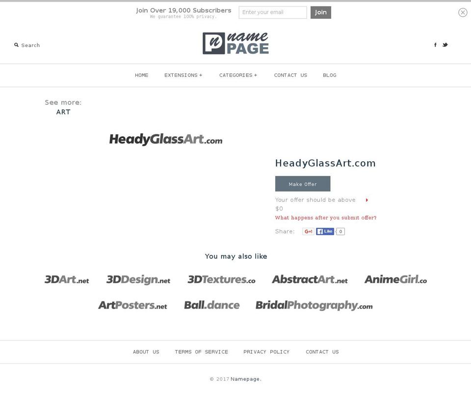 headyglassart.com shopify website screenshot