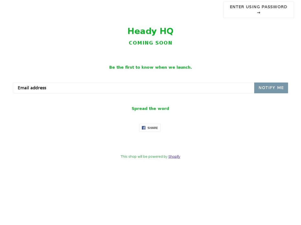 headyhq.com — Shopify storefront screenshot