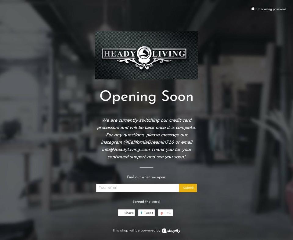 headyliving.com shopify website screenshot