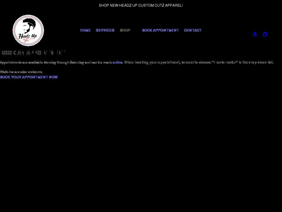 headzupcustomcutz.com shopify website screenshot