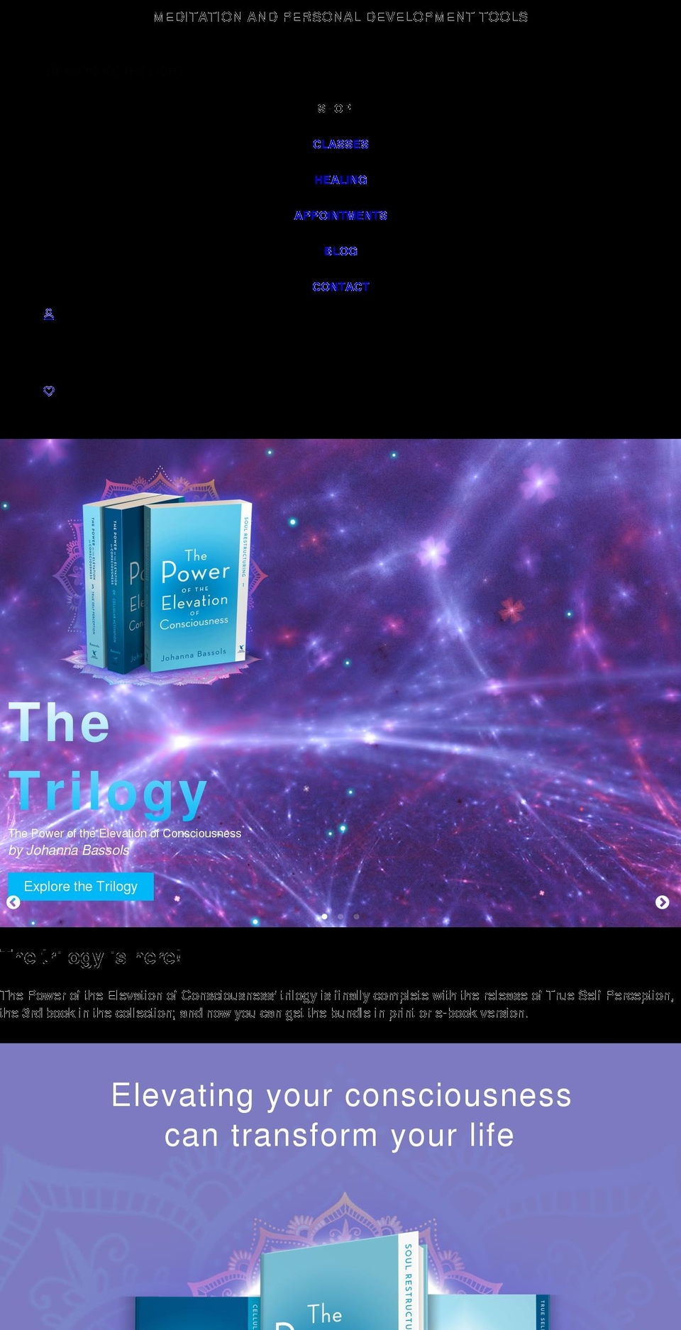 healersofthelight.com shopify website screenshot