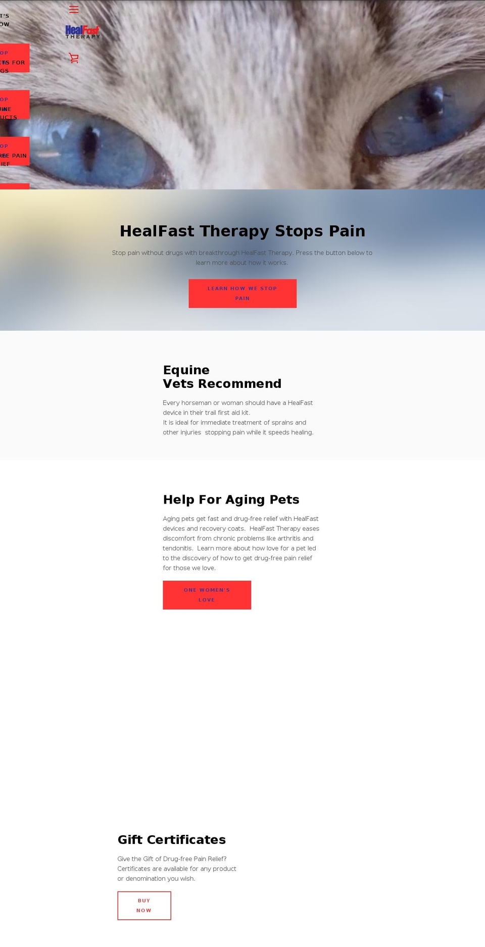 healfastcats.com — Shopify storefront screenshot