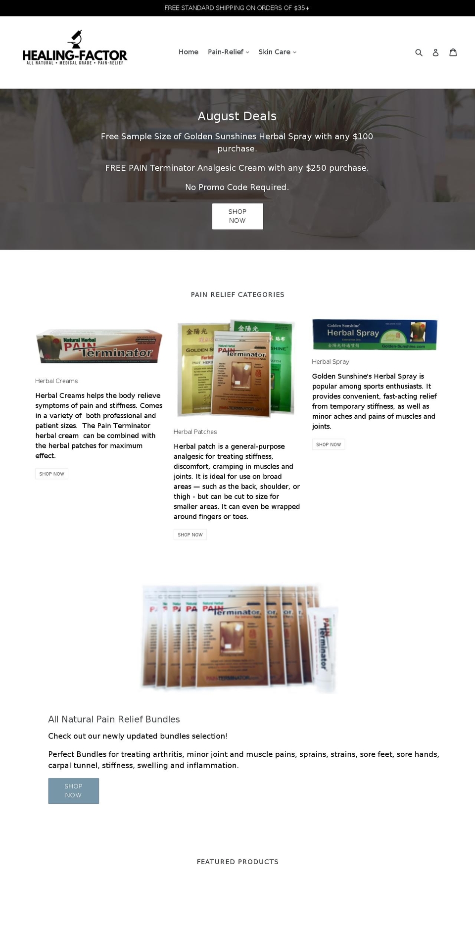 healing-factor.com — Shopify storefront screenshot