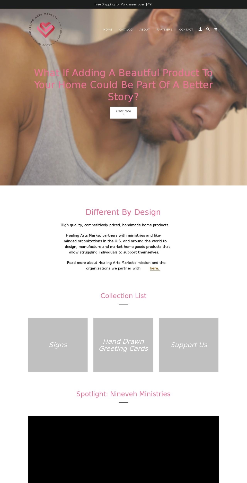 healingartsmarket.com — Shopify storefront screenshot