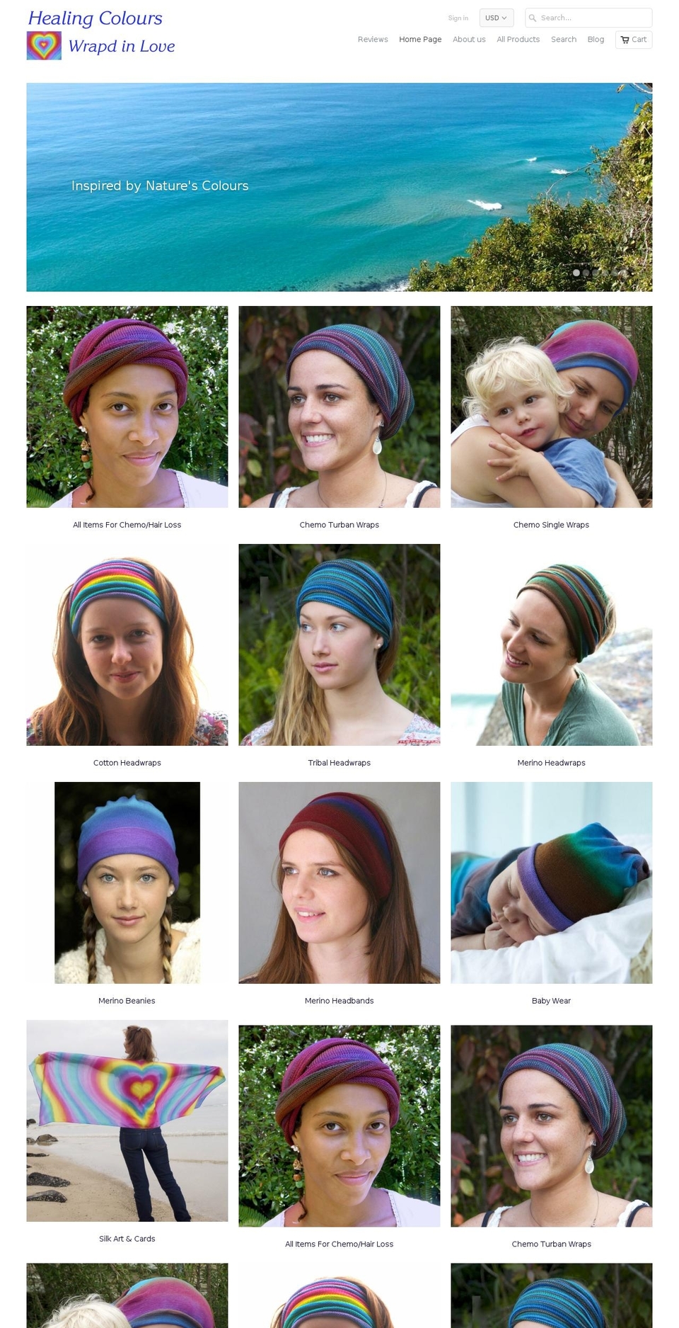 healingcolours.net shopify website screenshot