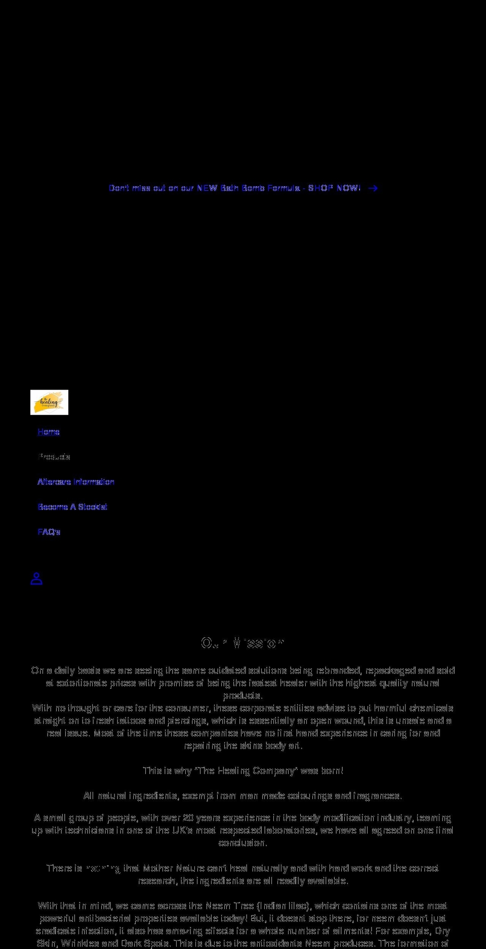 healingcompany.net shopify website screenshot