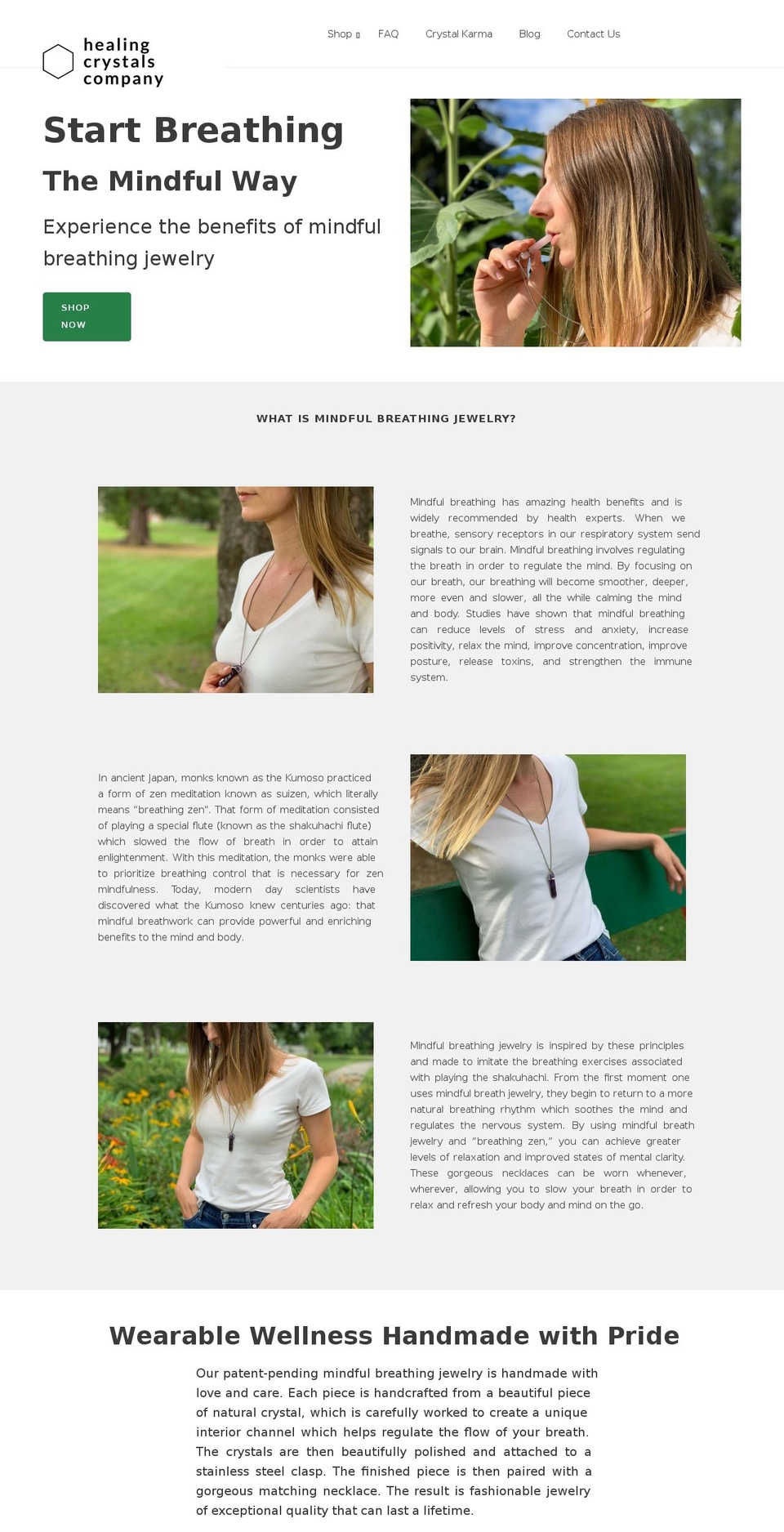 healingcrystalsco.com shopify website screenshot