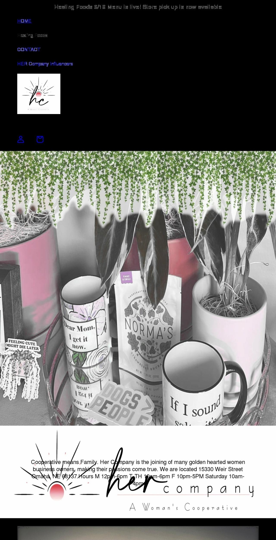 healingfoodsbyandrearae.com shopify website screenshot