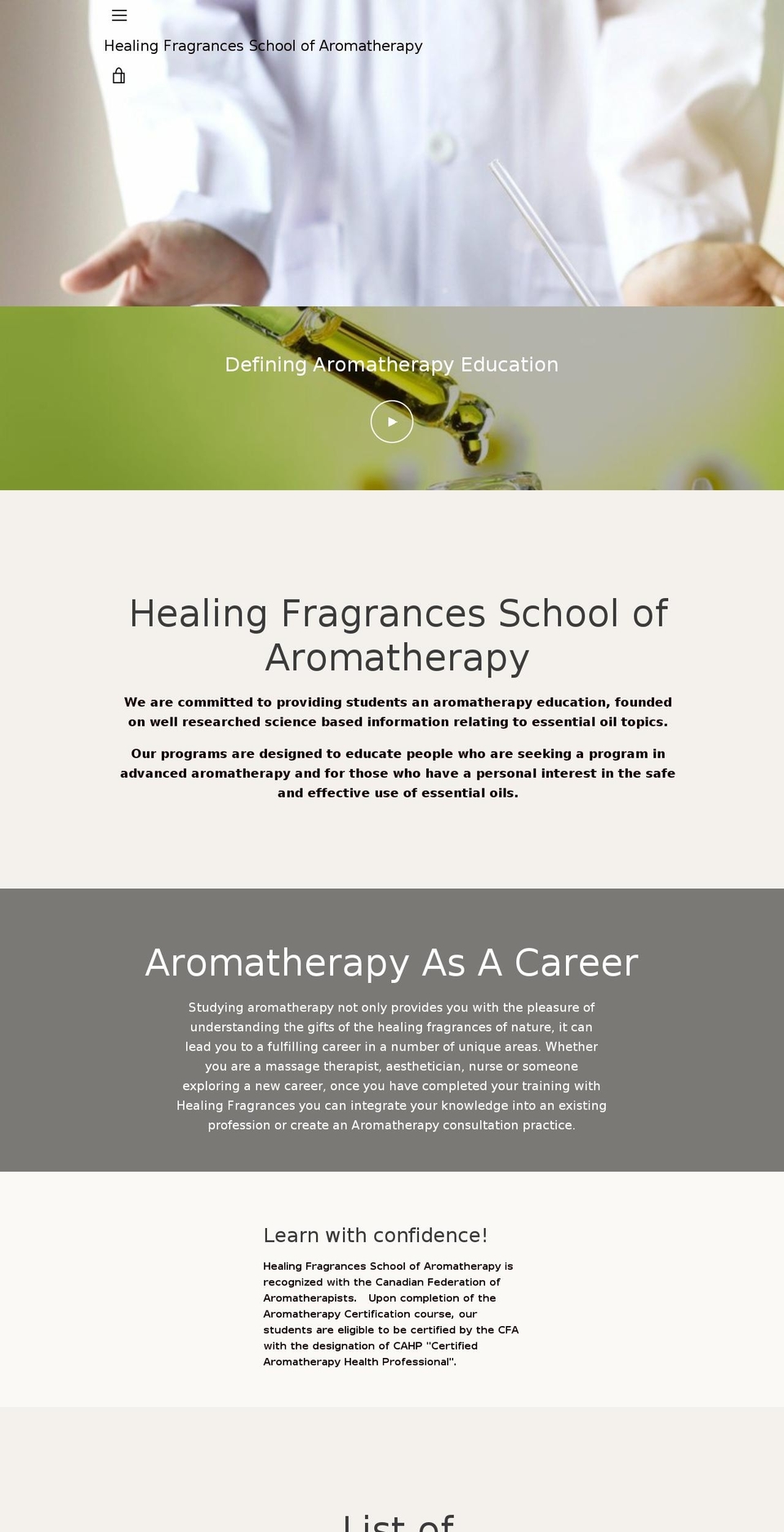healingfragrances.net shopify website screenshot