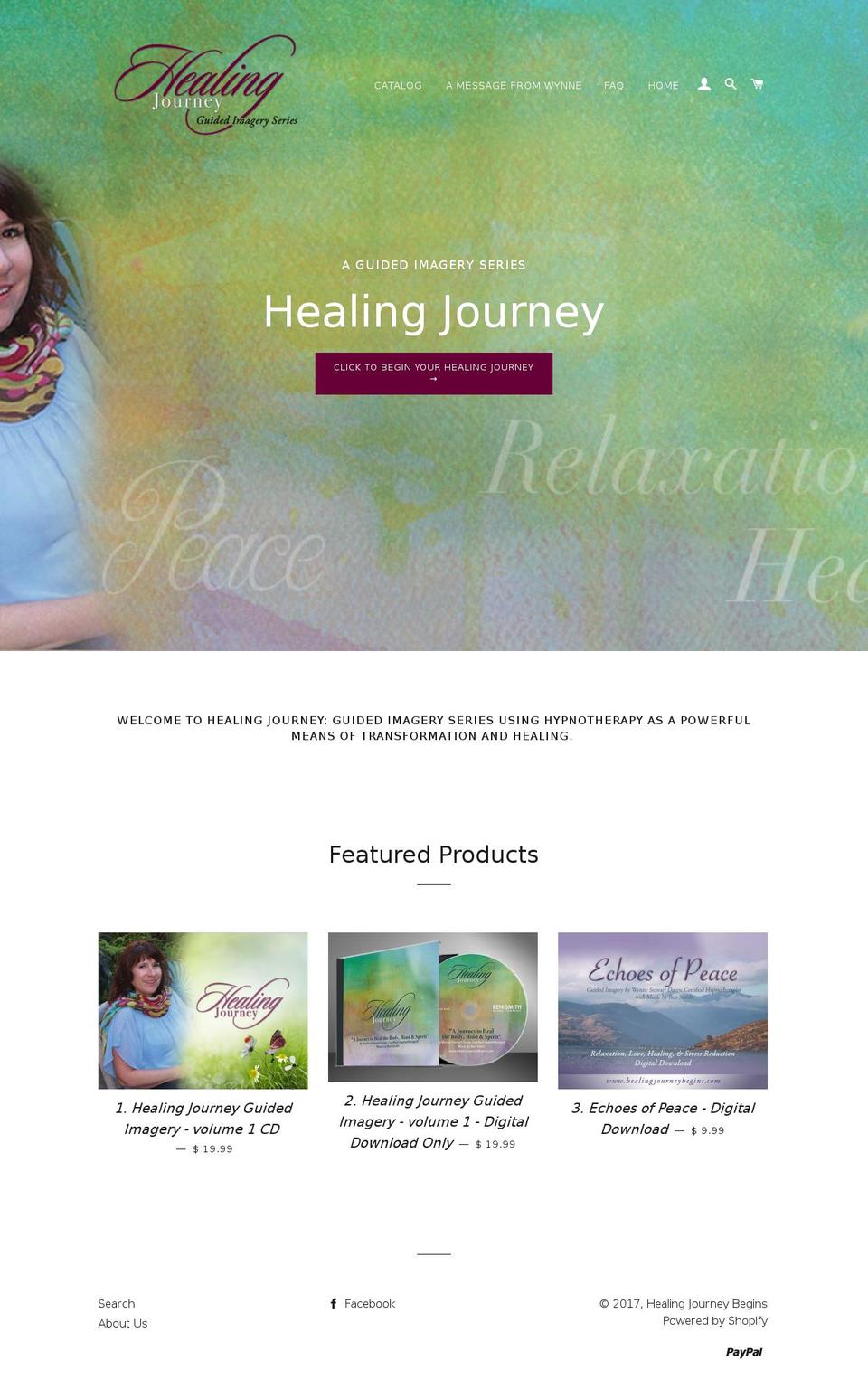 healingjourneybegins.com shopify website screenshot