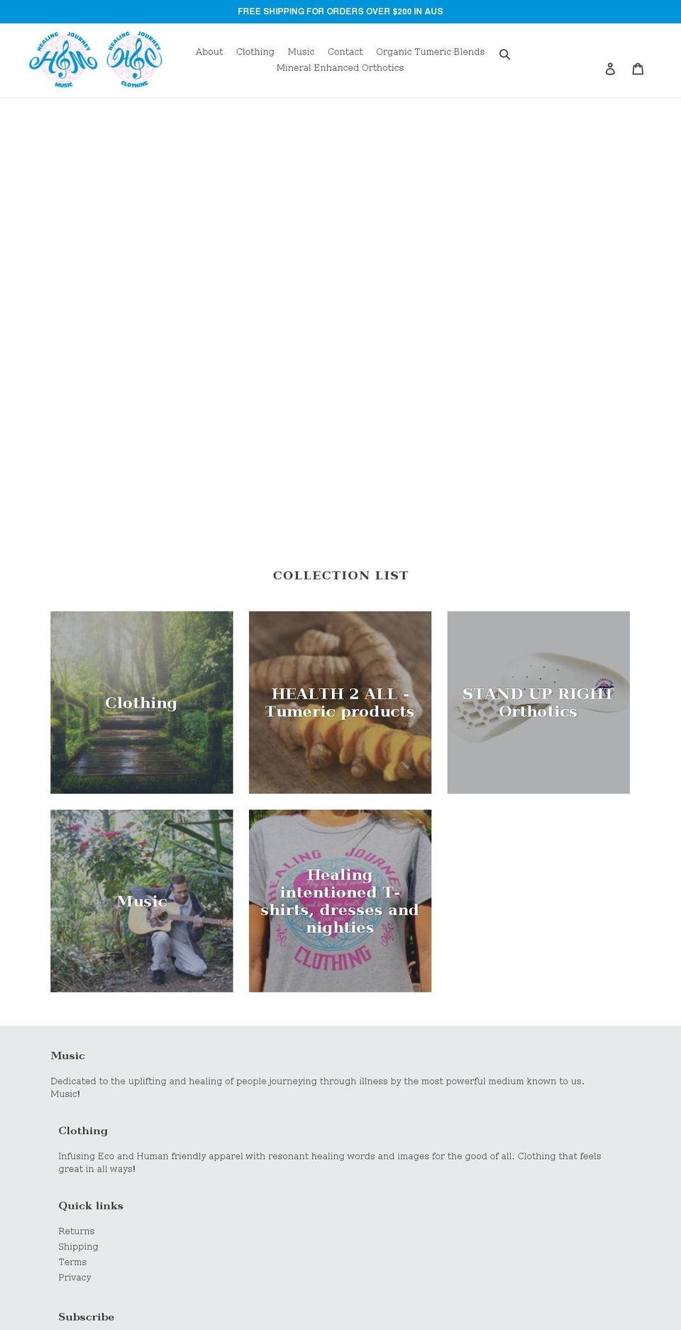 healingjourneyclothing.com shopify website screenshot