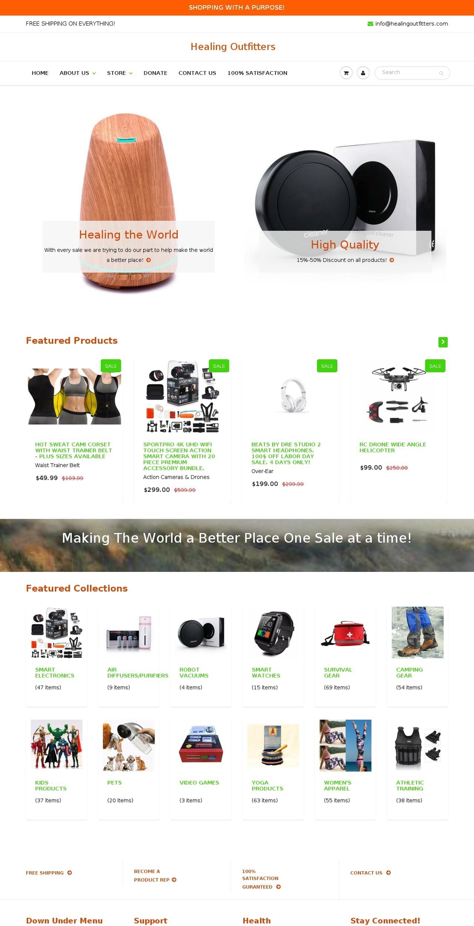 healingoutfitters.com — Shopify storefront screenshot