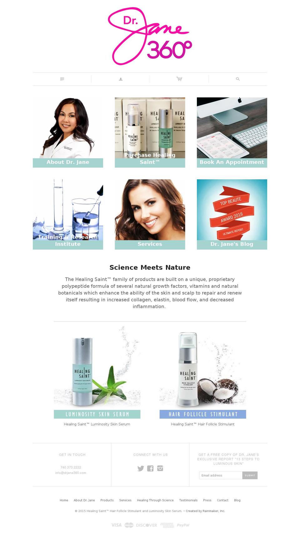 healingsaint.com — Shopify storefront screenshot
