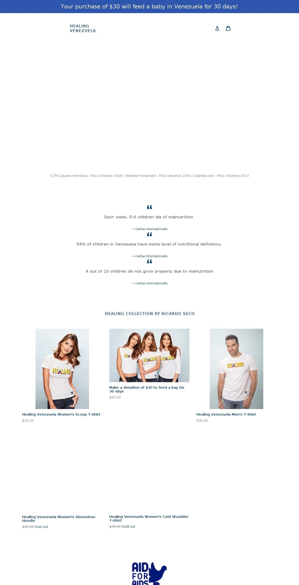 healingvenezuela.com shopify website screenshot