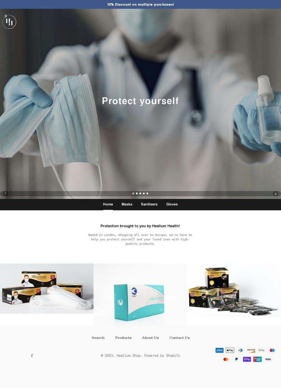healiumshop.com shopify website screenshot
