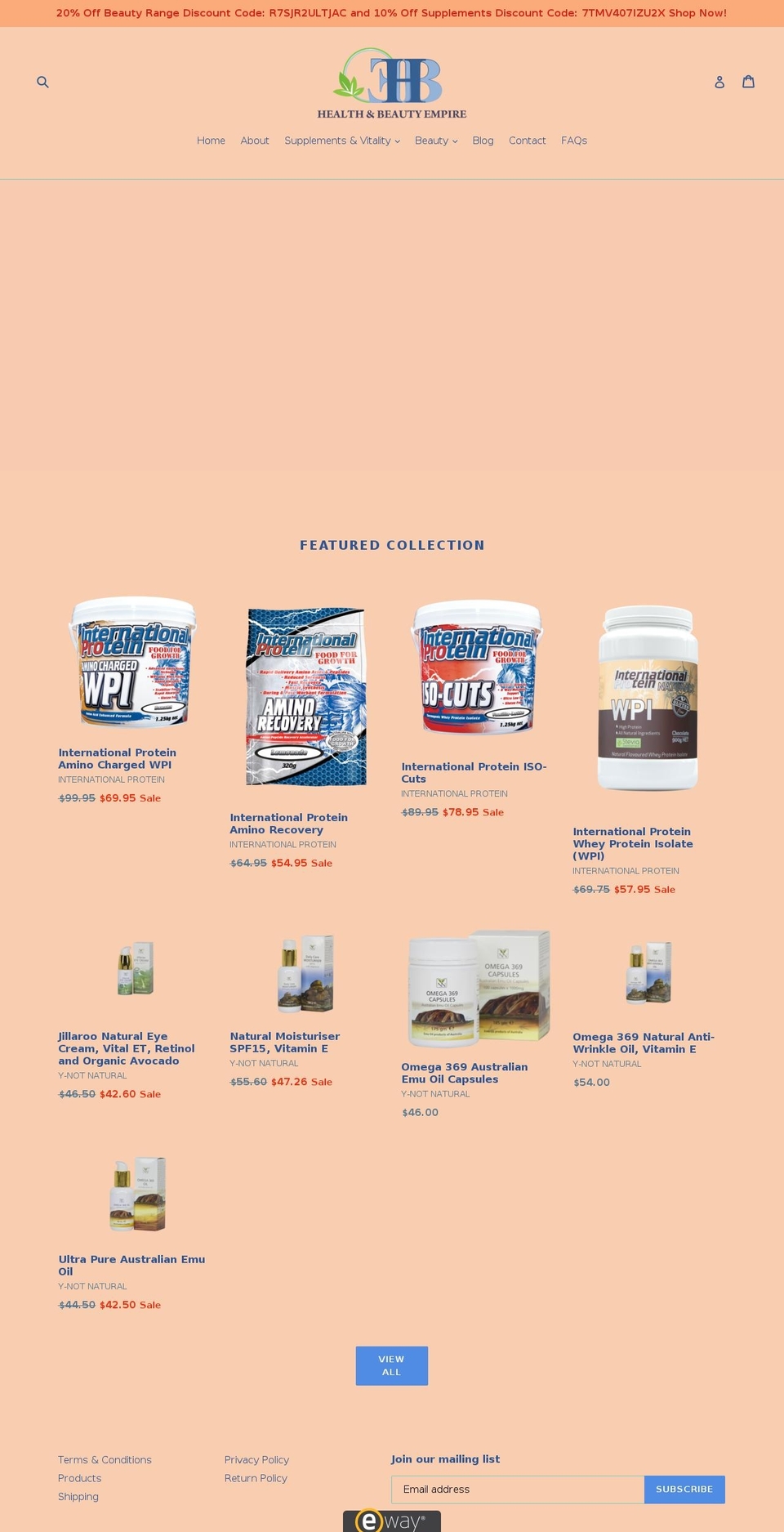 health-beauty-empire.com — Shopify storefront screenshot
