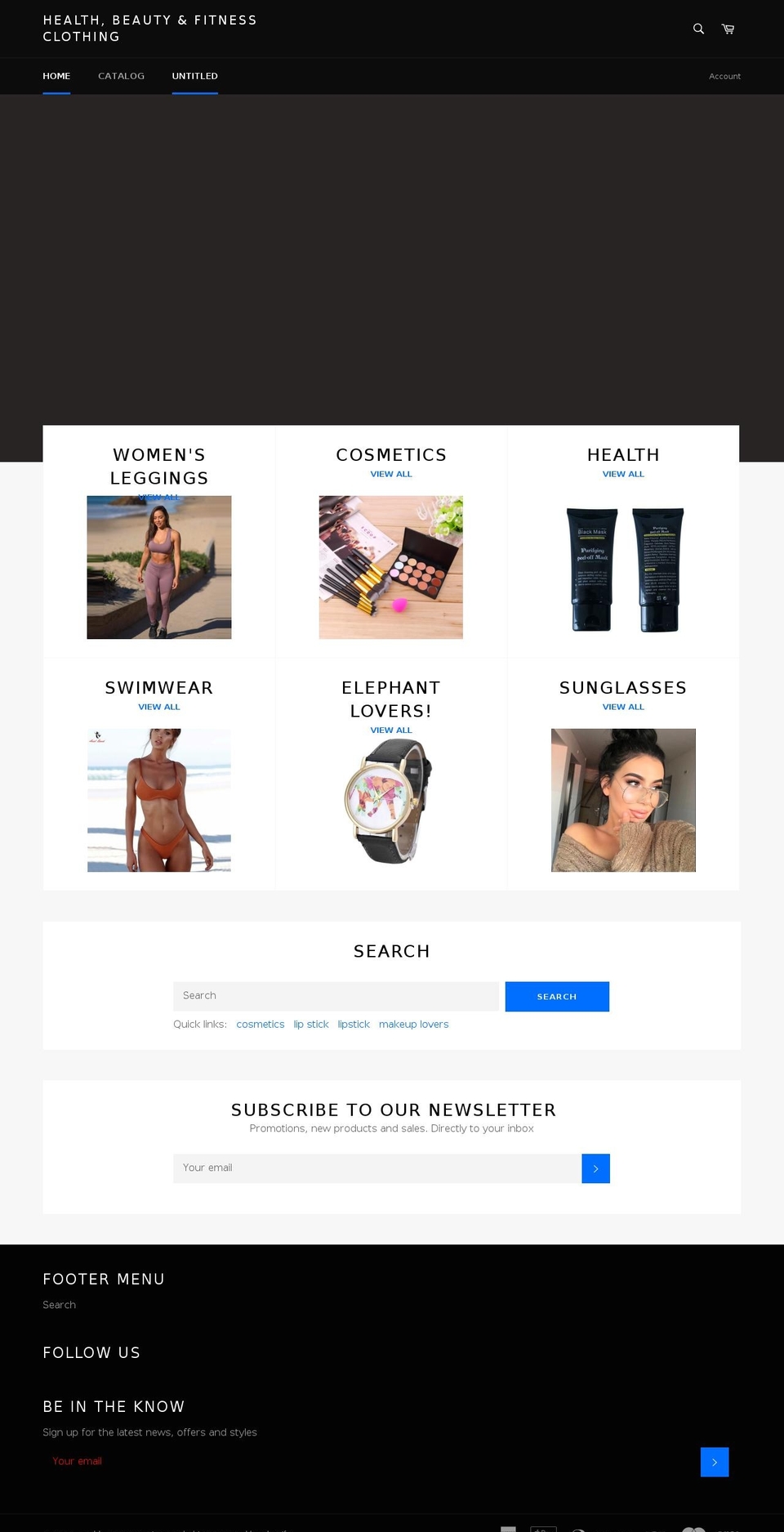 health-beauty-fitness-clothing.com — Shopify storefront screenshot