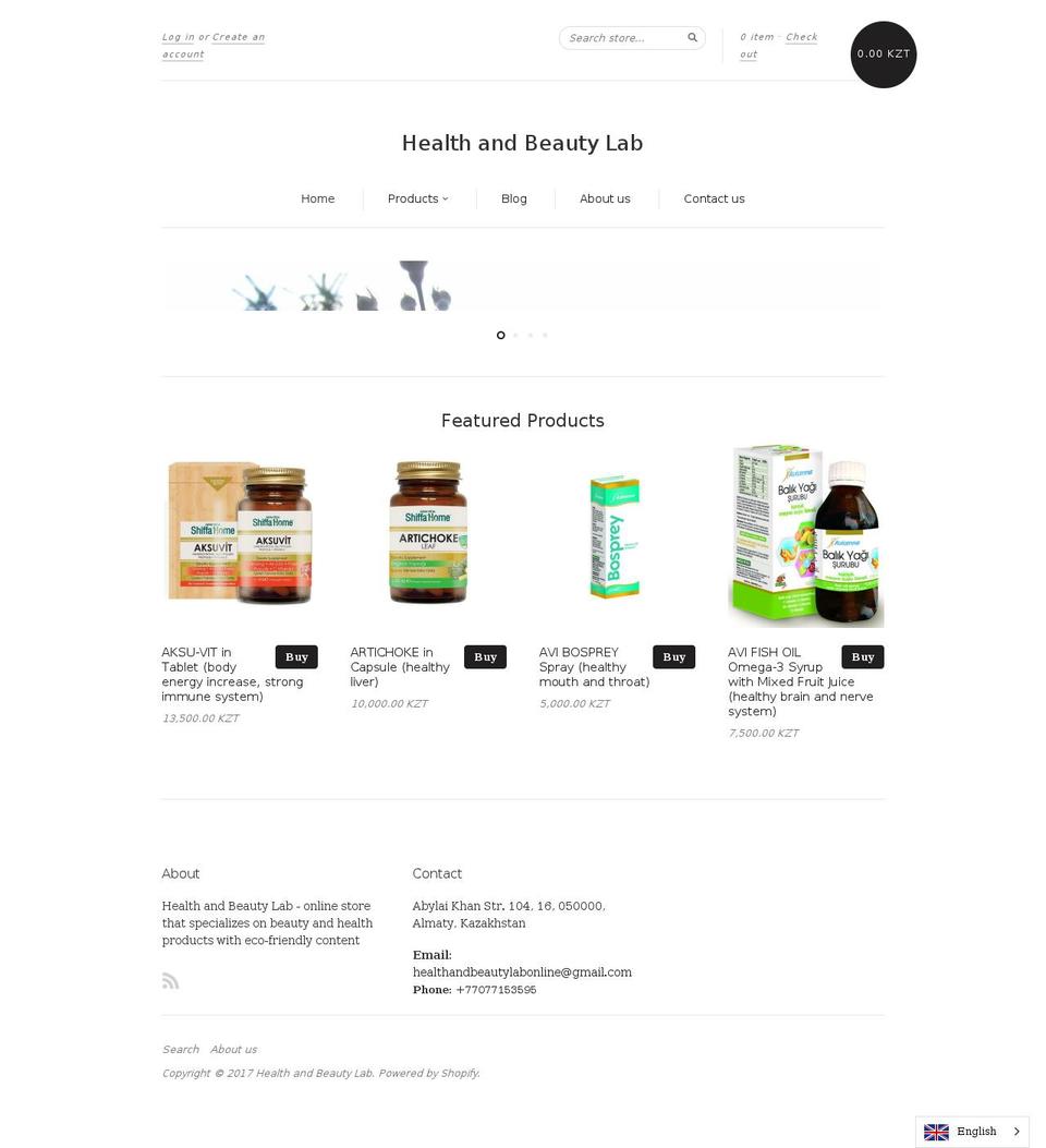 health-beautylab.com shopify website screenshot