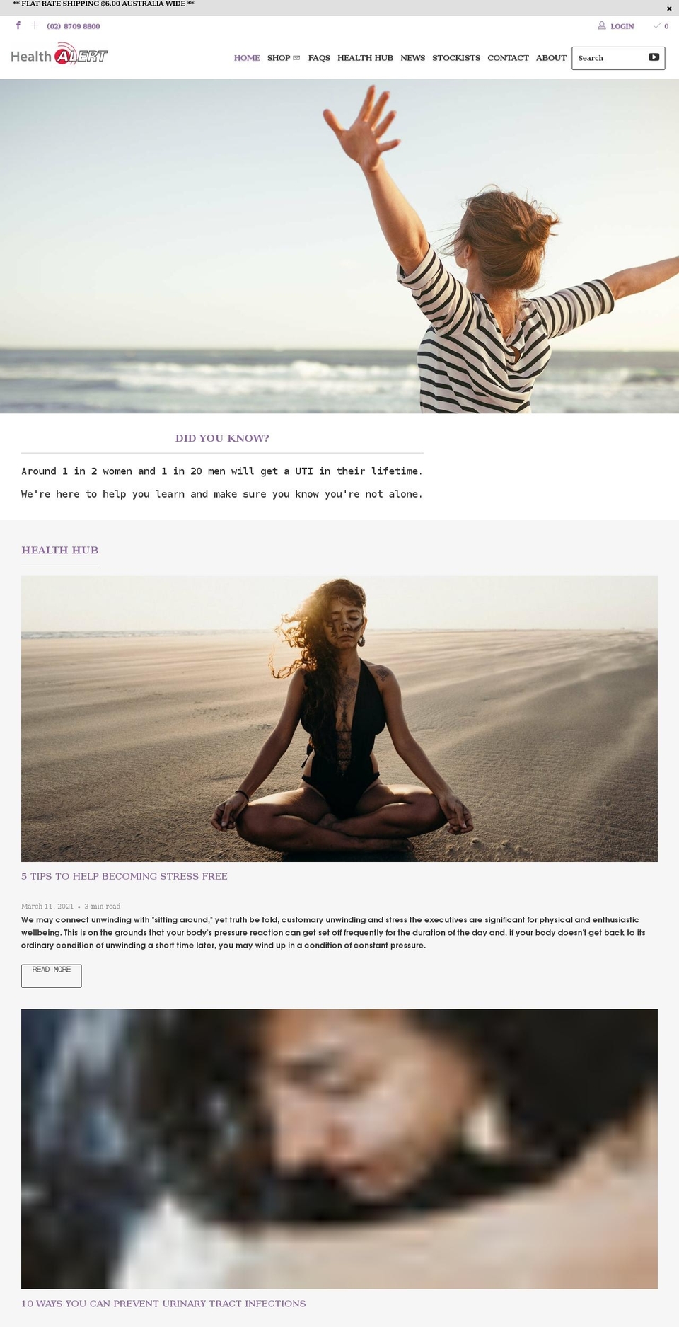 healthalert.net.au shopify website screenshot