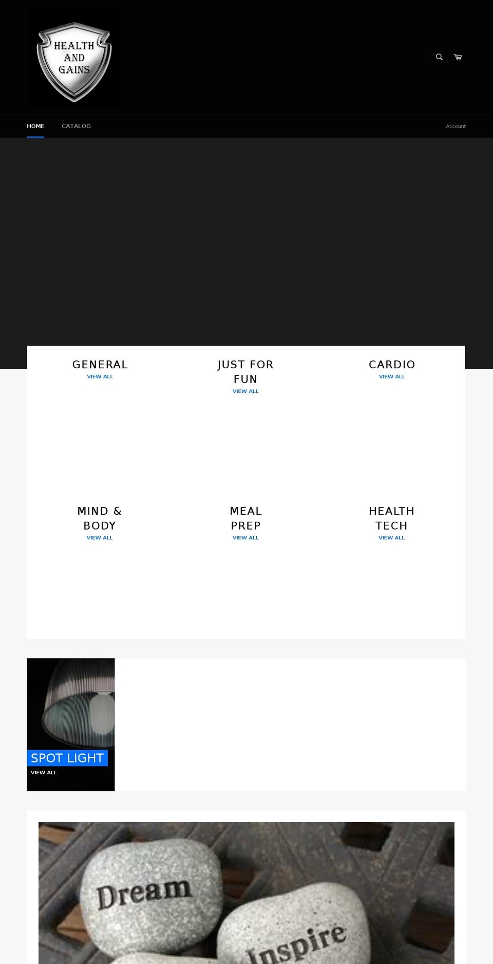 healthandgains.com — Shopify storefront screenshot