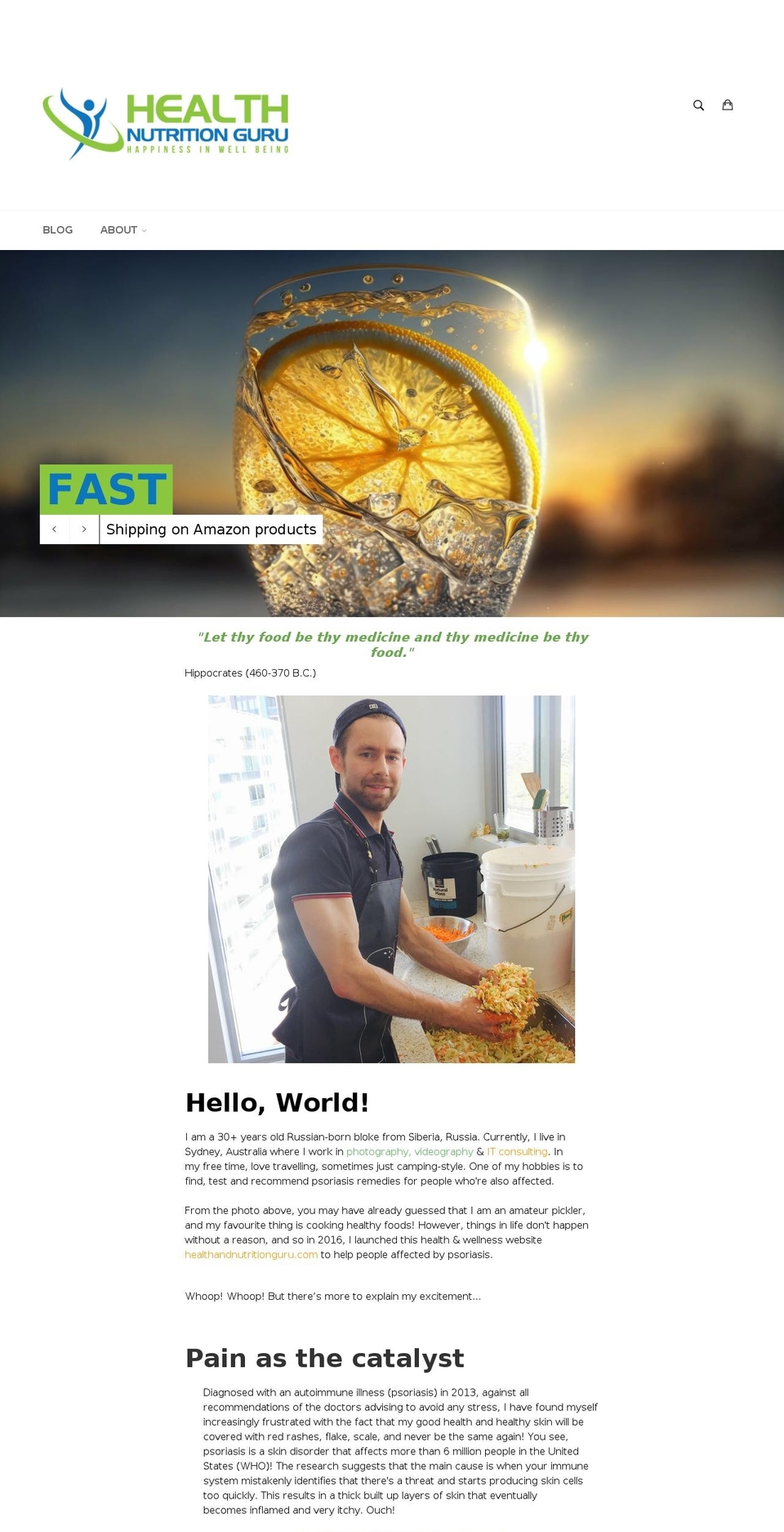 healthandnutritionguru.com shopify website screenshot