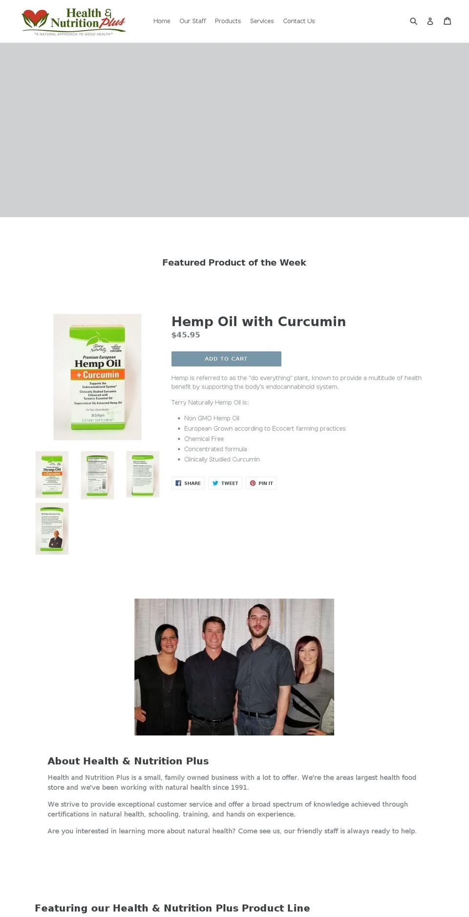 healthandnutritionplus.com shopify website screenshot