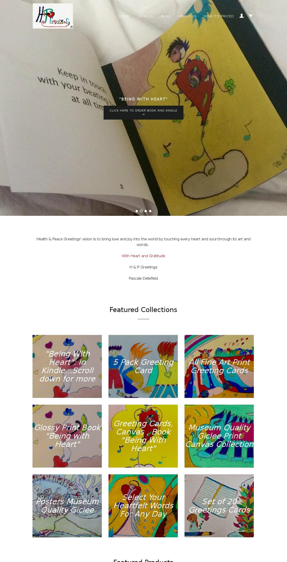 healthandpeacegreetings.com shopify website screenshot