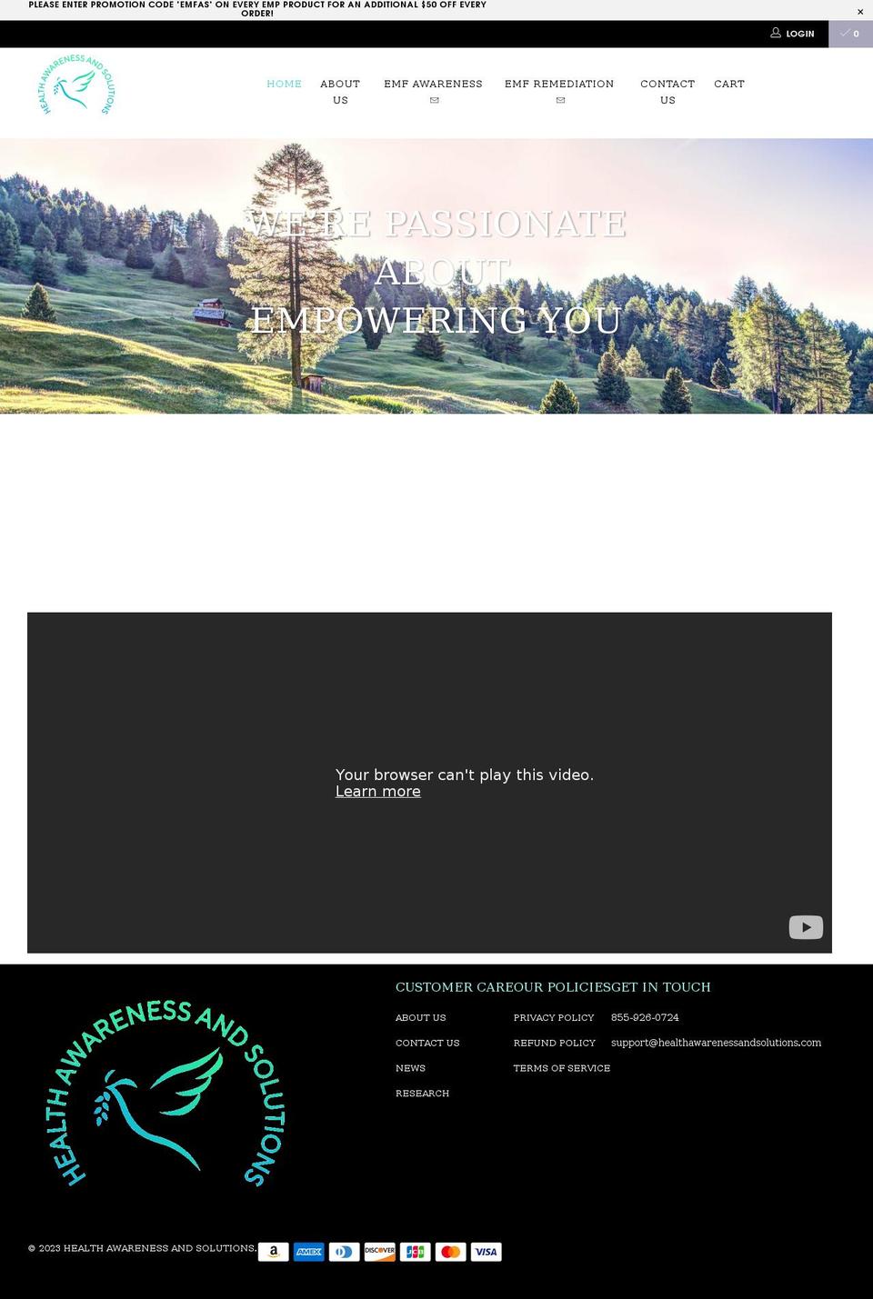 healthawarenessandsolutions.com shopify website screenshot