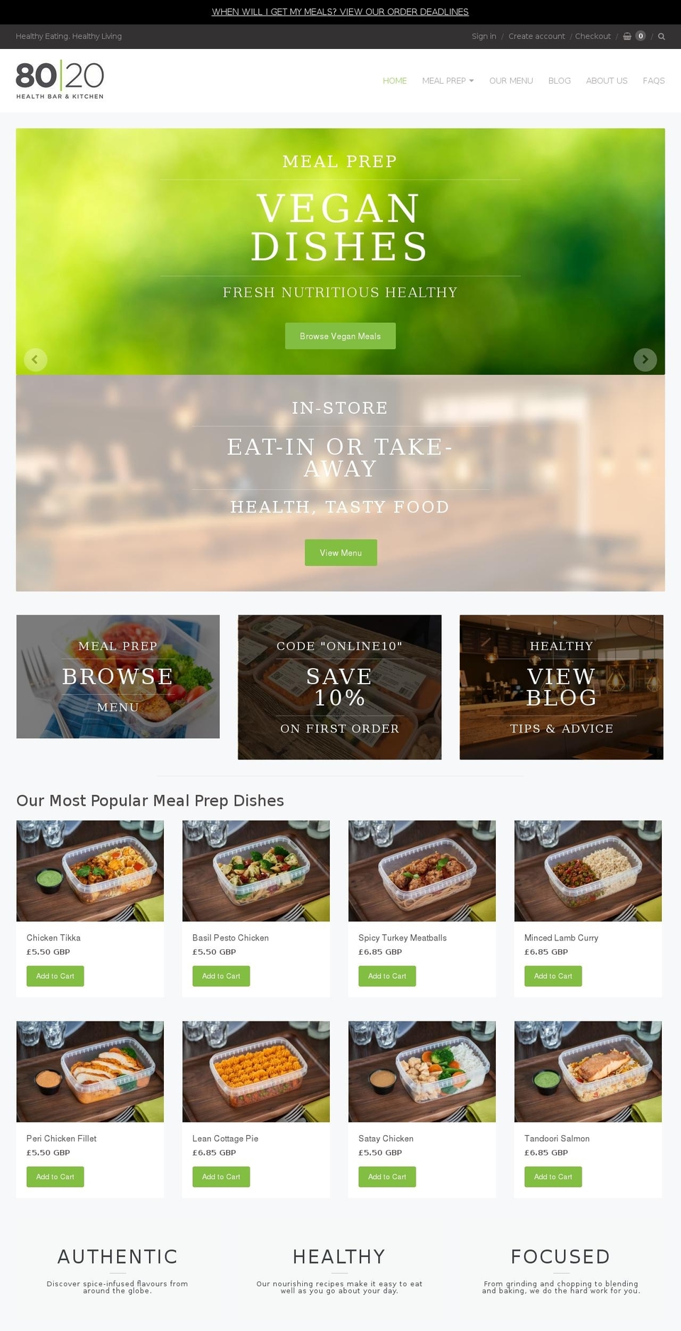 healthbarkitchen.com — Shopify storefront screenshot