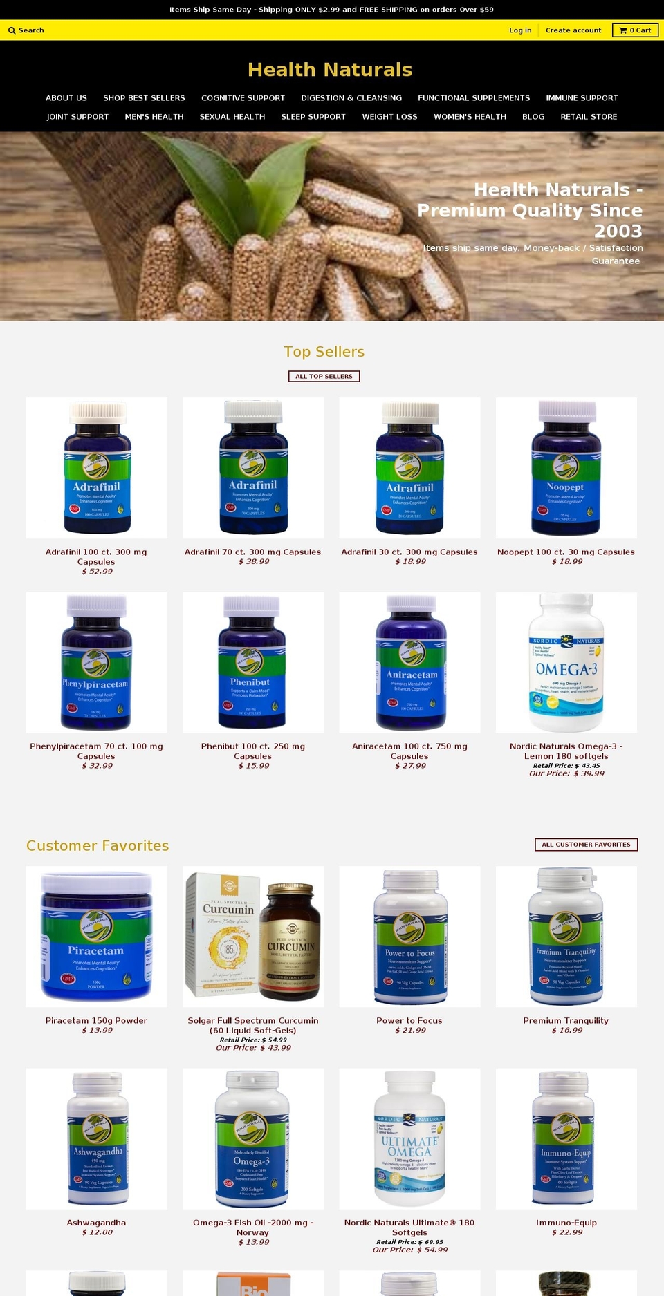 healthbynaturals.com shopify website screenshot