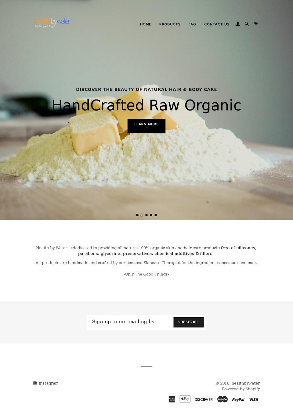 healthbywaterusa.com — Shopify storefront screenshot
