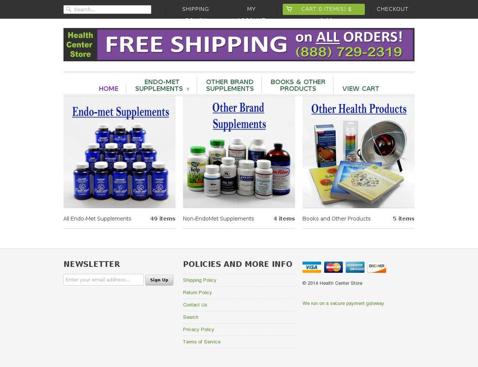 healthcenterstore.com shopify website screenshot