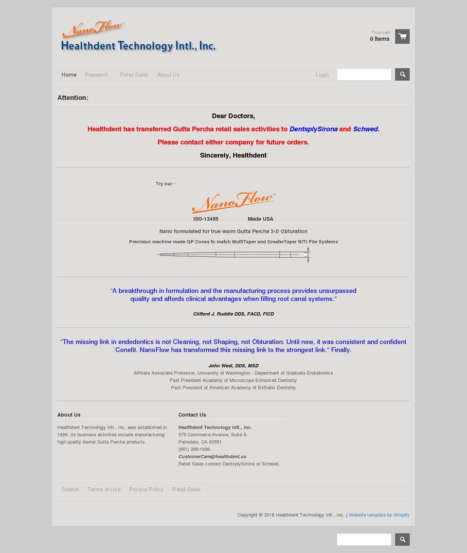 healthdent.us shopify website screenshot