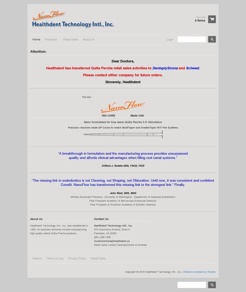 healthdentendo.com — Shopify storefront screenshot