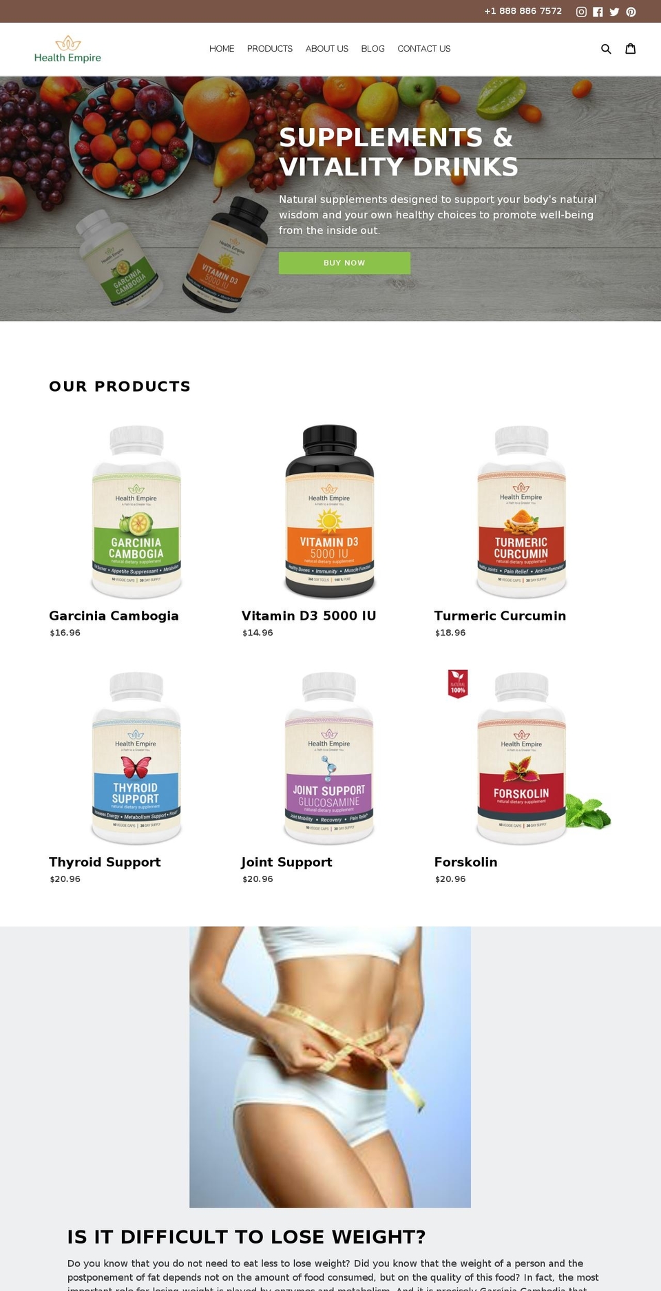 healthempire.net shopify website screenshot