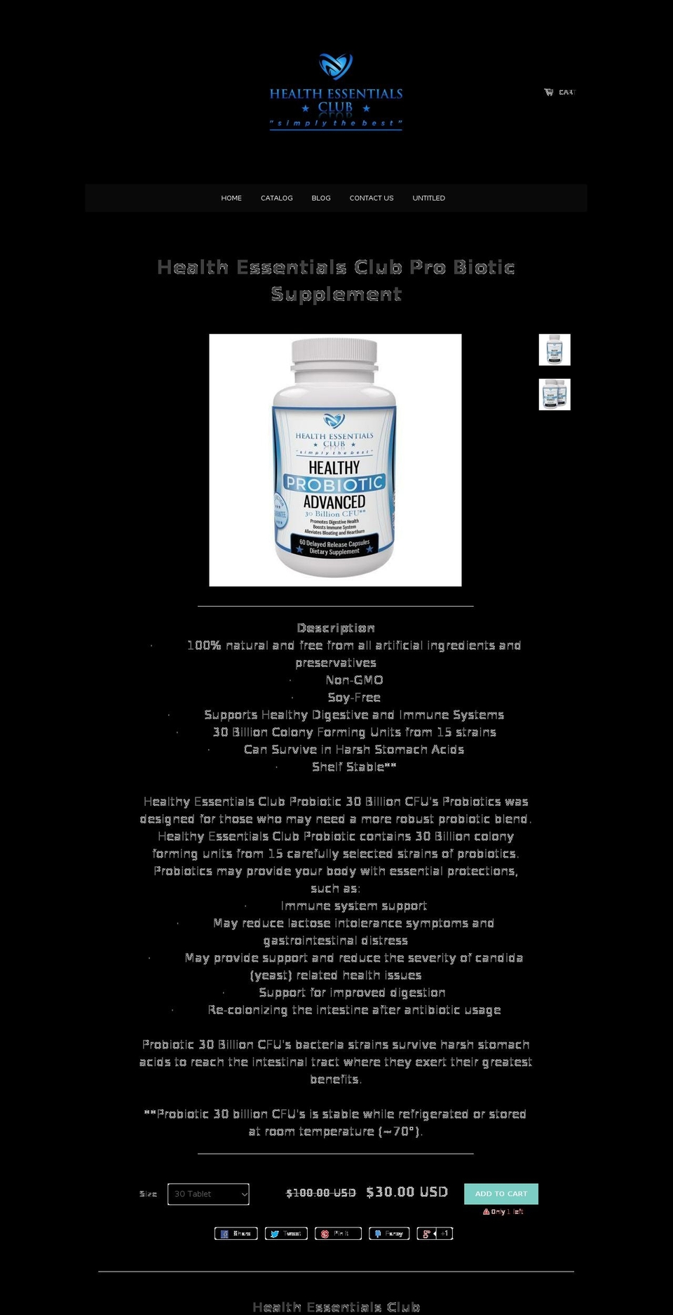 healthessentialsclub.com — Shopify storefront screenshot